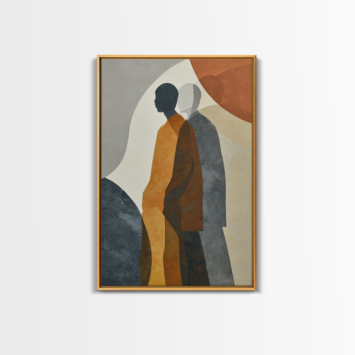 Simple Monochrome Figure Study Framed Canvas Print, Art, Framed Art, Living Room Decor, Fine Art, Neutral Decor, ART-2x3-92