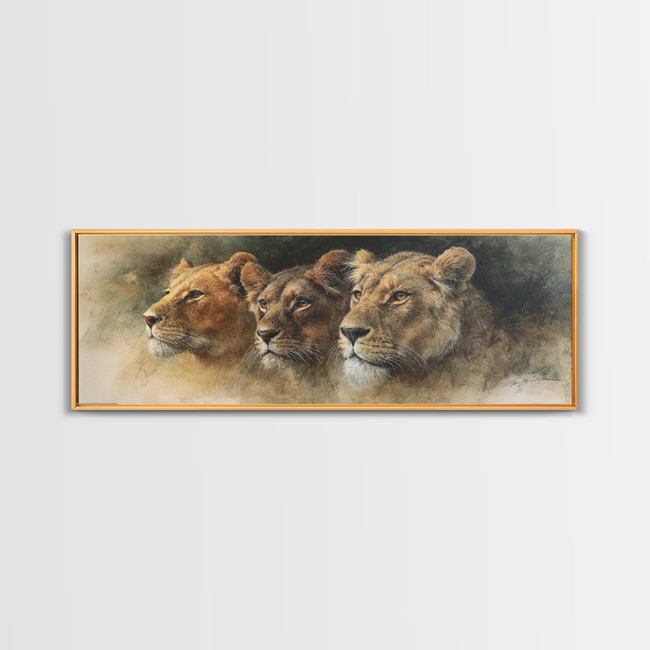 Elegant Animal Portrait Framed Canvas Print, Art, Textured Painting, Living Room Decor, Fine Art, Digital Wall Art, ART-3x1-10