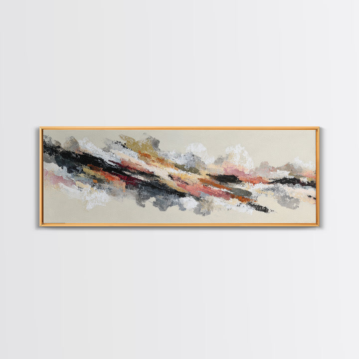 Contemporary Abstract with Layered Pigments and Energetic Canvas Print, Art, Digital Art, Living Room Decor, ART-3x1-18