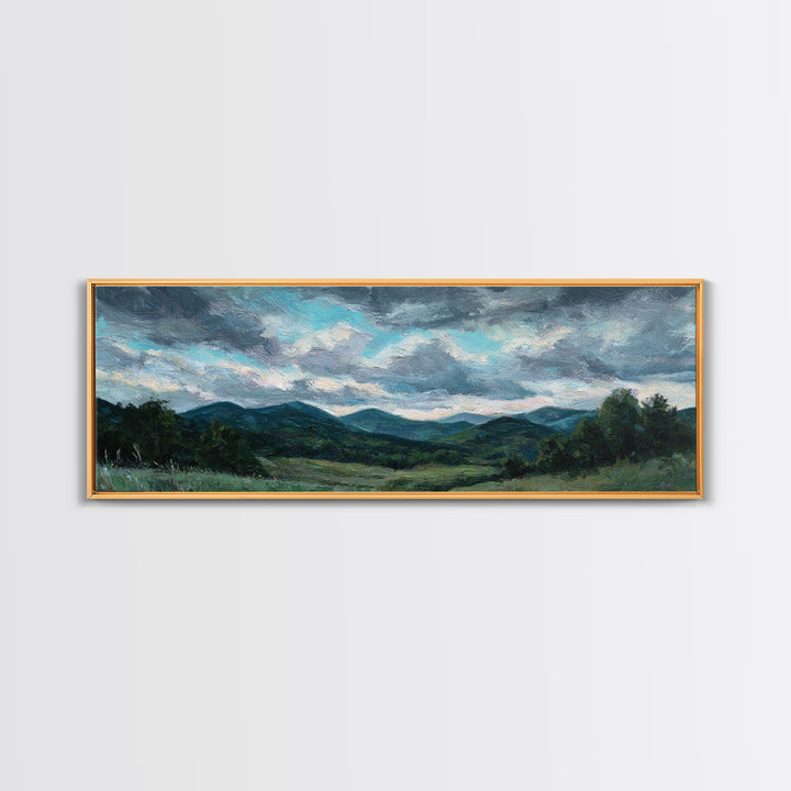 Quiet Mountain Scene Canvas Print, Art, Digital Wall Art, Living Room Decor, Oil Painting, Framed Art, Wood Wall Art, ART-3x1-33