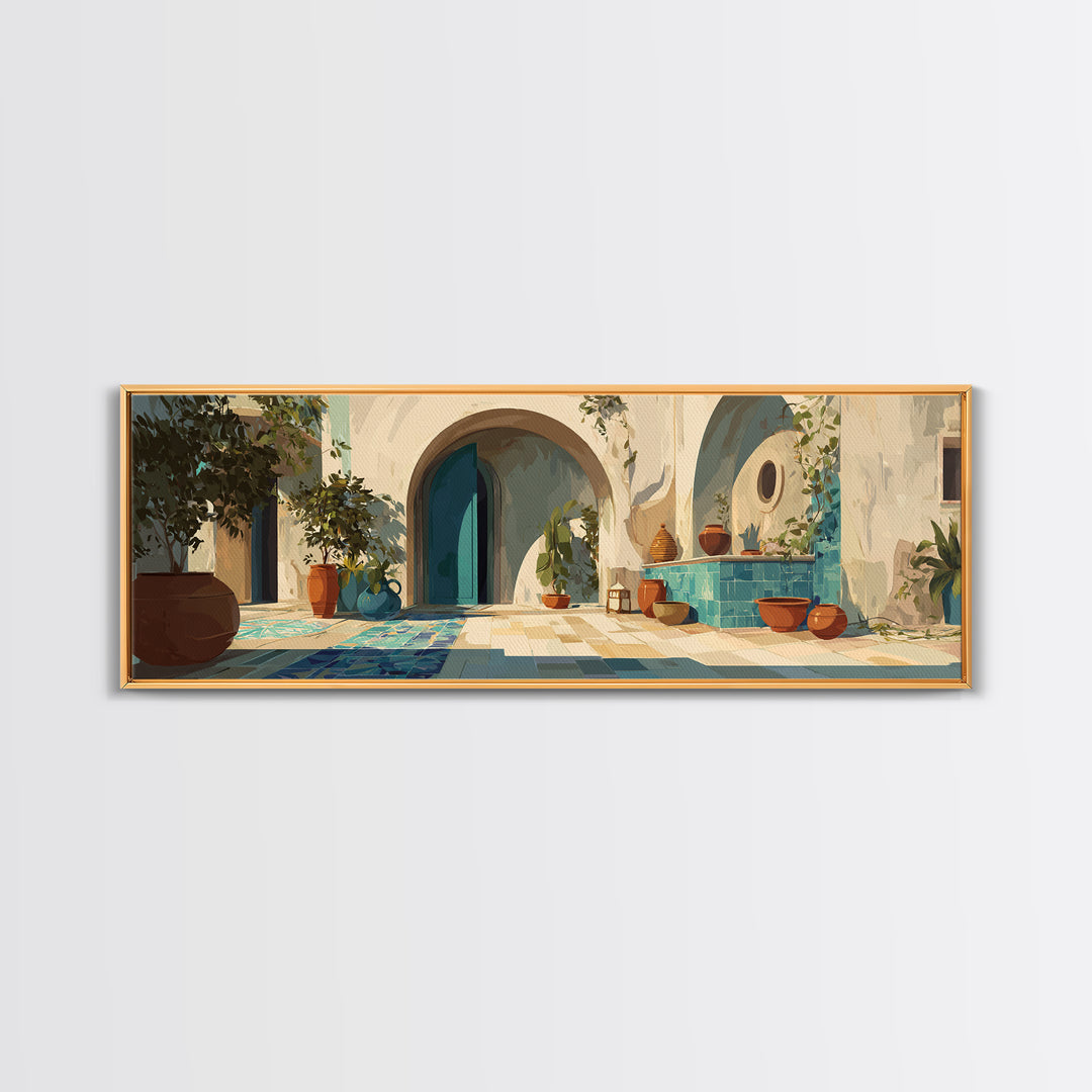 Architectural Archway in Warm Mediterranean Light Canvas Print, Art, Art Print, Living Room Decor, Fine Art, ART-3x1-38