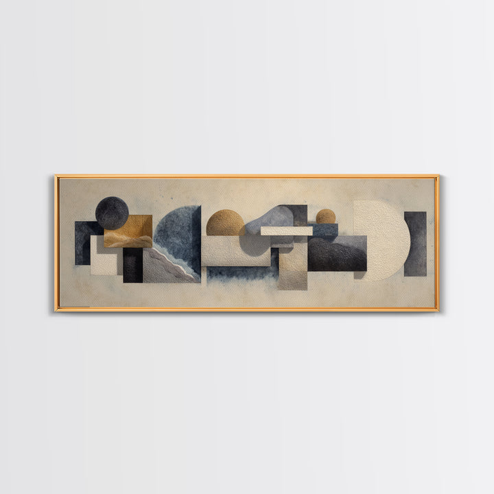 Modern Sculptural Shapes Rendered as Painted Forms Canvas Print, Art, Large Wall Art, Living Room Decor, Abstract Art, ART-3x1-46