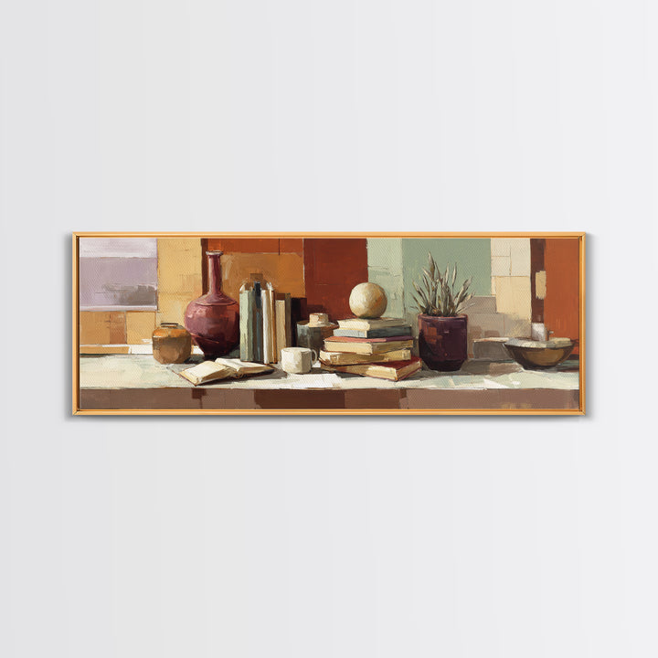Sunlit Interior Still Life Canvas Print, Art, Ai Art, Living Room Decor, Fine Art, Home Decor, Gallery Decor, ART-3x1-54