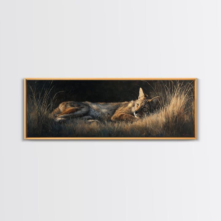 Elegant Animal Portrait Framed Canvas Print, Art, Art Commission, Living Room Decor, Fine Art, Black Art, Framed Art, ART-3x1-58