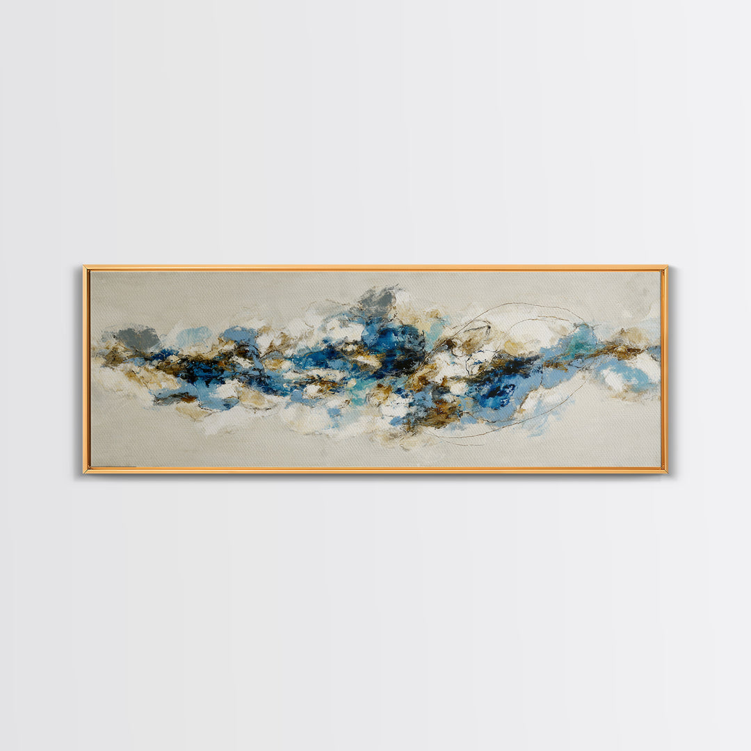 Abstract Water Forms Framed Canvas Print, Art, Textured Painting, Living Room Decor, Abstract Art, Digital Wall Art, ART-3x1-59