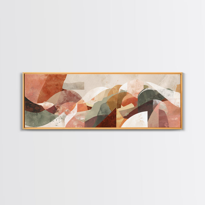 Modern Sculptural Shapes Rendered as Painted Forms Canvas Print, Art, Neutral Decor, Living Room Decor, Abstract Art, ART-3x1-70