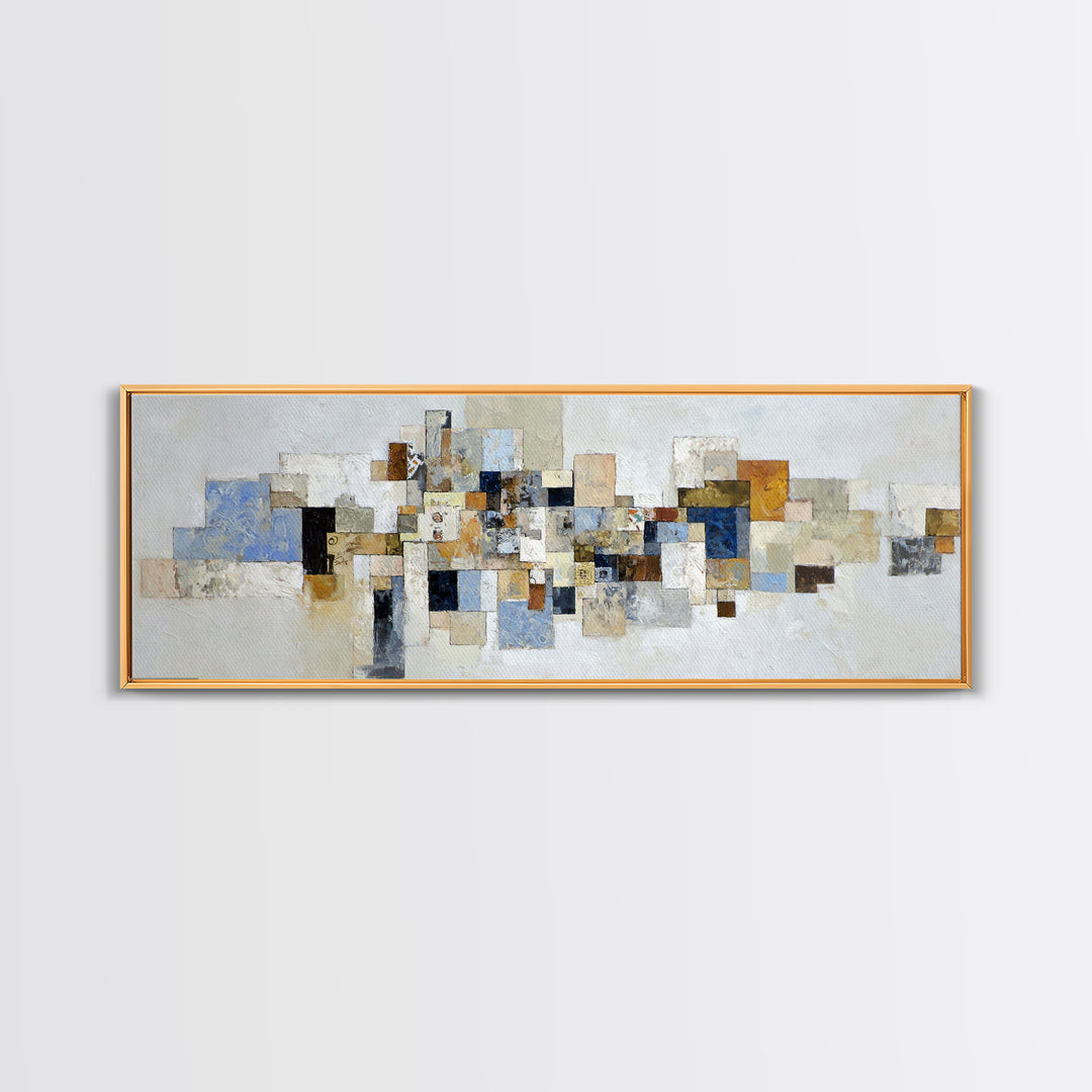 Modern Sculptural Shapes Rendered as Painted Forms Canvas Print, Art, Art Deco, Living Room Decor, Abstract Art, ART-3x1-94