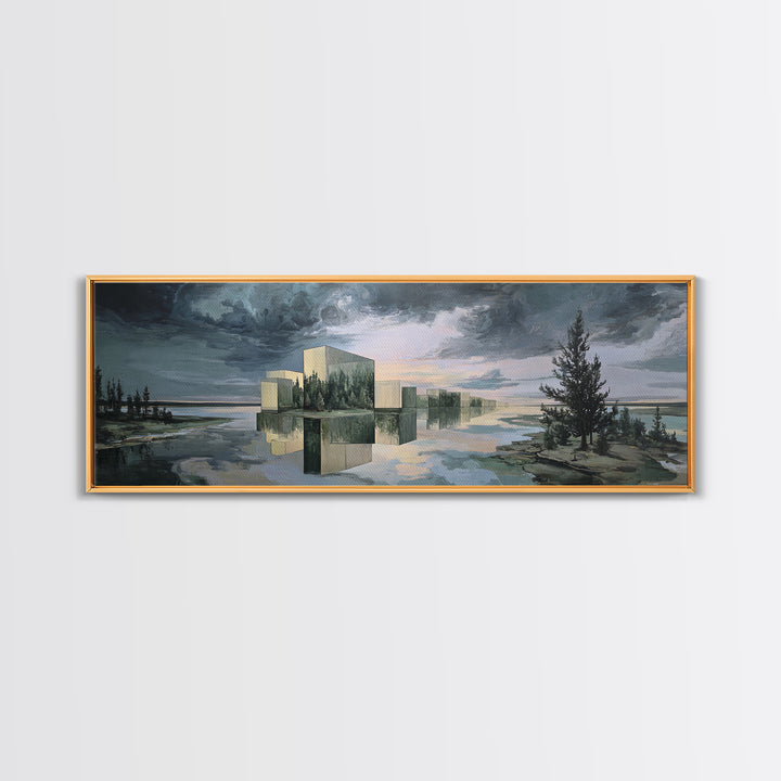 Surreal Dream Landscape Framed Canvas Print, Art, Gallery Decor, Living Room Decor, Oil Painting, Contemporary Art, ART-3x1-99