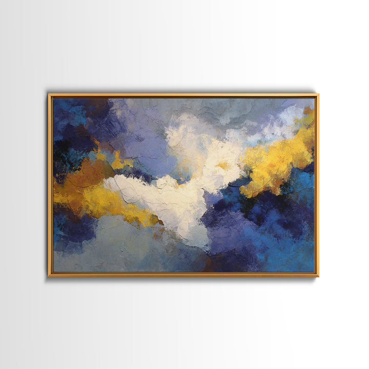 Contemporary Abstract with Layered Pigments and Energetic Canvas Print, Art, Large Wall Art, Living Room Decor, Fine Art, ART-3x2-30