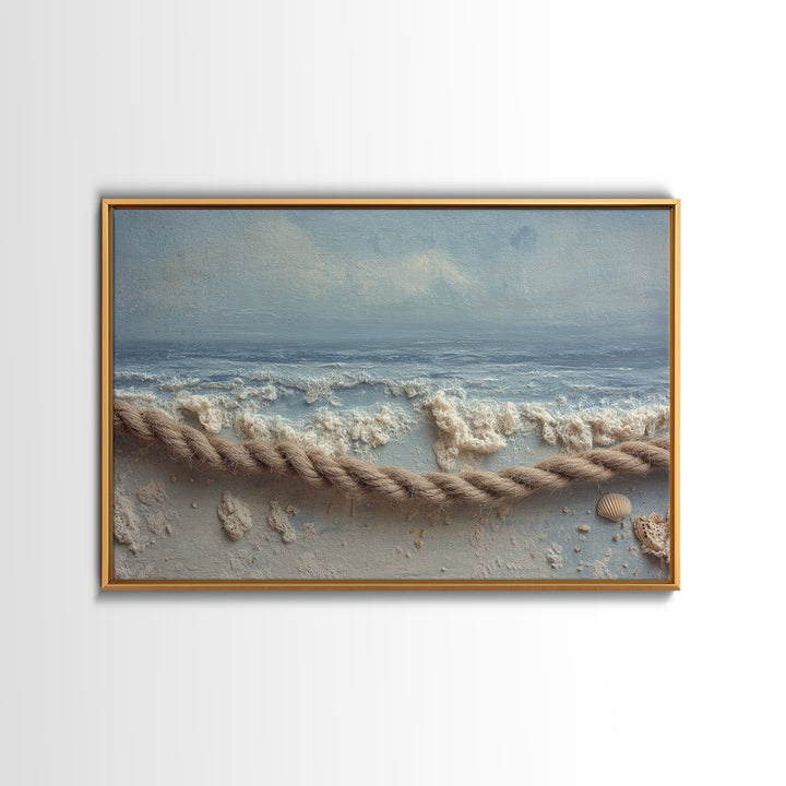 Dramatic Seascape with Foam and Storm Clouds Canvas Print, Art, Room Decor, Living Room Decor, Oil Painting, ART-3x2-4