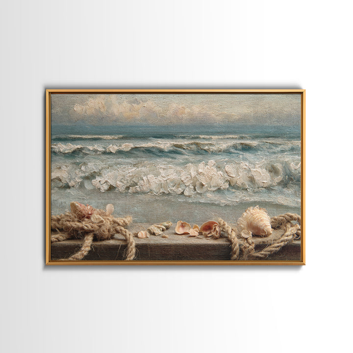 Dramatic Seascape with Foam and Storm Clouds Canvas Print, Art, Metal Wall Art, Living Room Decor, Abstract Art, ART-3x2-52