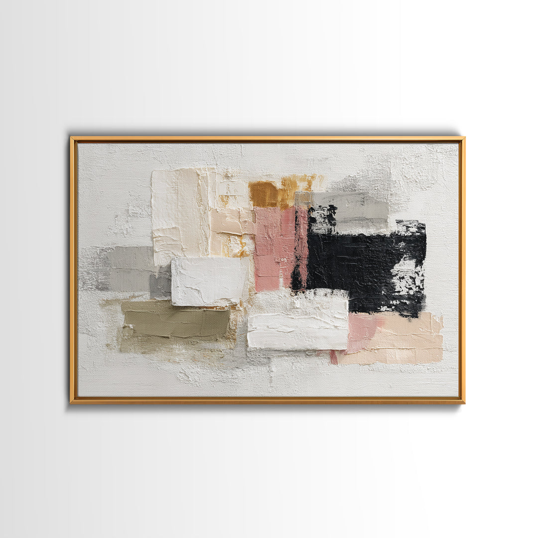 Textured Neutral Abstraction Framed Canvas Print, Art, Framed Wall Art, Living Room Decor, Abstract Art, Resin Art, ART-3x2-65