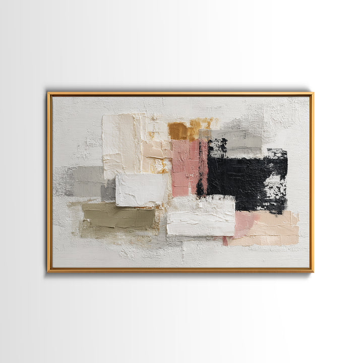 Textured Neutral Abstraction Framed Canvas Print, Art, Framed Wall Art, Living Room Decor, Abstract Art, Resin Art, ART-3x2-65