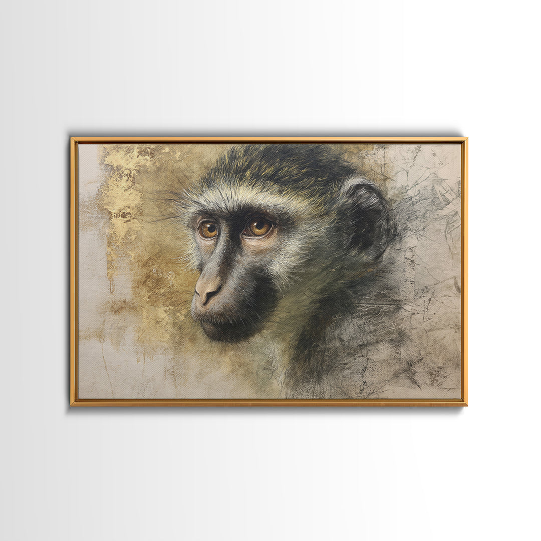 Elegant Animal Portrait Framed Canvas Print, Art, Digital Wall Art, Living Room Decor, Fine Art, Framed Art, ART-3x2-70