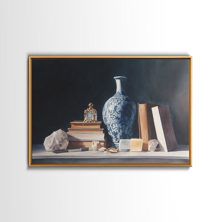 Sunlit Interior Still Life Framed Canvas Print, Art, Art Nouveau, Living Room Decor, Fine Art, Abstract Wall Art, ART-3x2-90