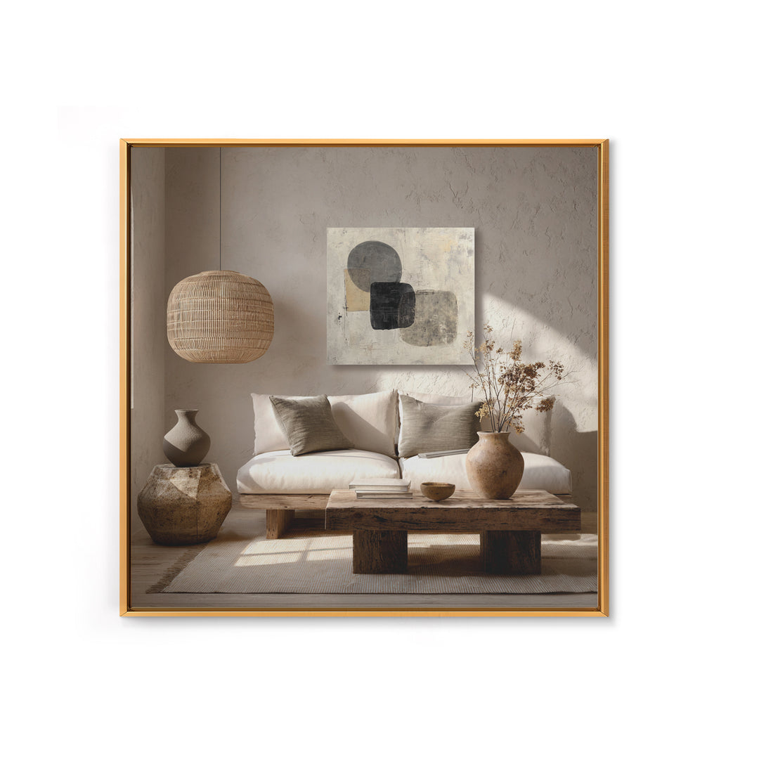 Large Modern Organic Shapes Canvas Print, Above Sofa Art, 3 Piece Wall Art, Living Room Decor, Abstract Art, Statement, ASA-1x1-26