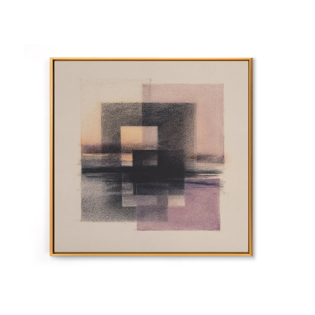 Minimal Black Ink Composition Framed Canvas Print, Above Sofa Art, Gallery Decor, Living Room Decor, Fine Art, Statement, ASA-1x1-32