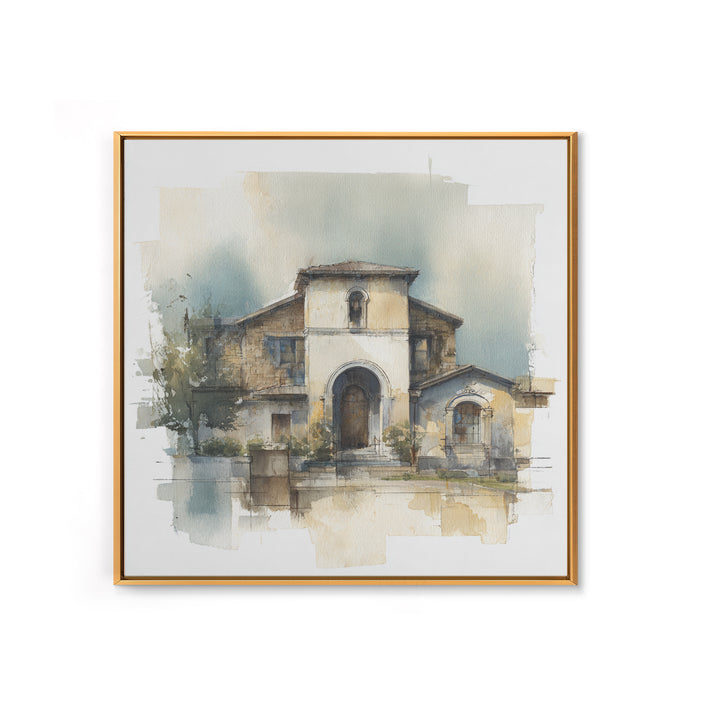 Architectural Arch Study Framed Canvas Print, Above Sofa Art, Minimalist Wall Art, Living Room Decor, Abstract Art, Statement, ASA-1x1-33