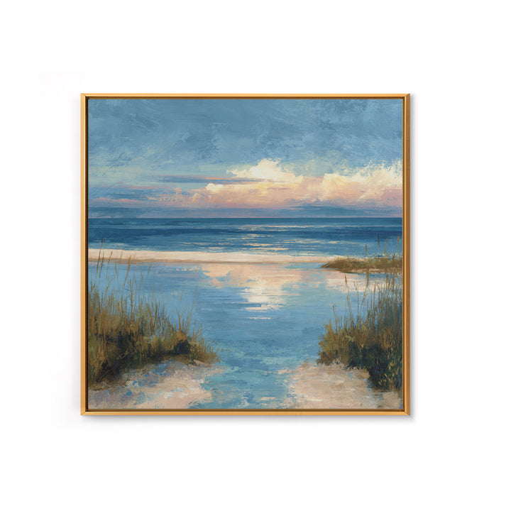 Moody Seascape at Twilight Canvas Print, Above Sofa Art, Living Room Decor, Watercolor Art, Statement 036, Set of Prints, ASA-1x1-36