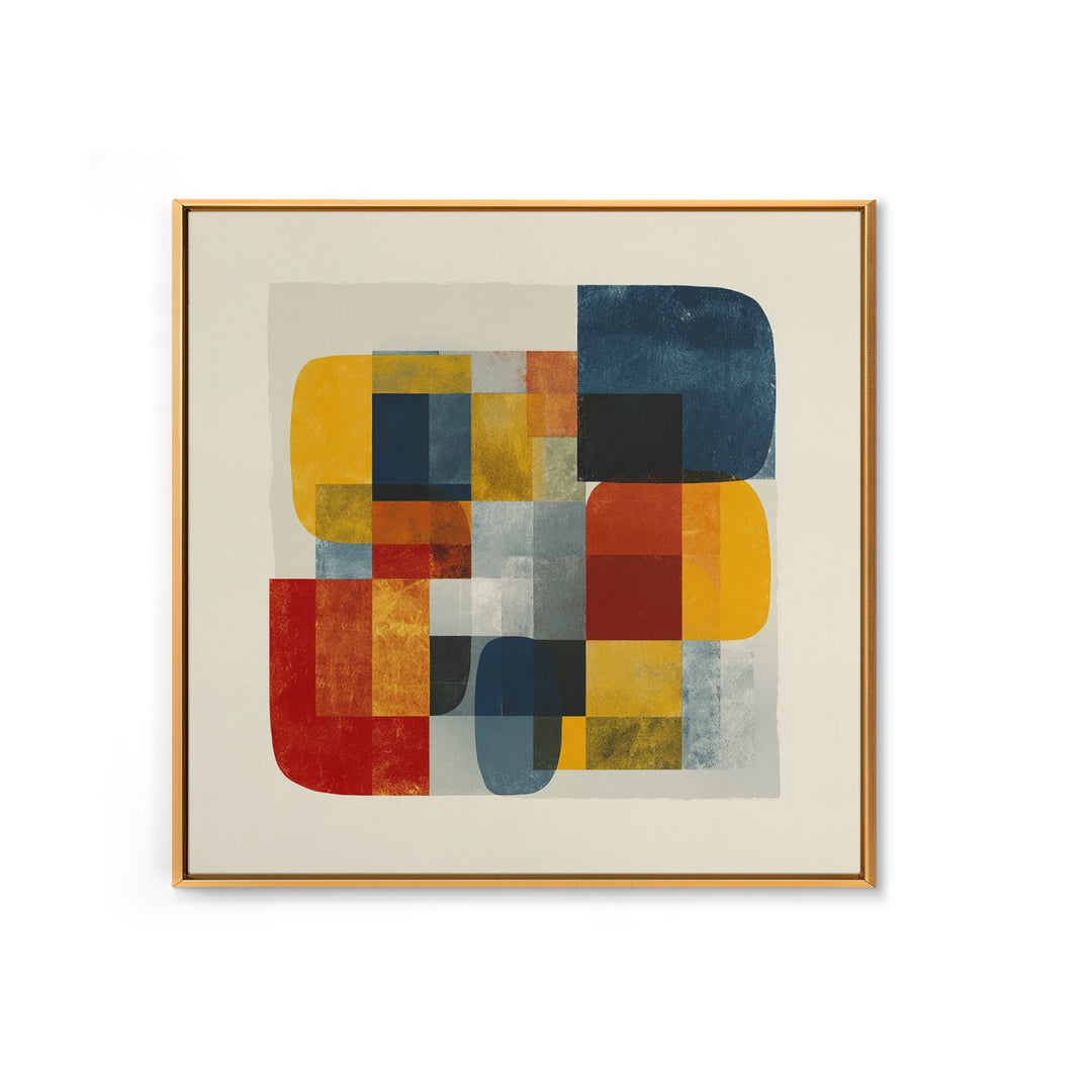 Bold Mid Century Geometric Forms Canvas Print, Above Sofa Art, Home Decor, Living Room Decor, Abstract Art, Statement, ASA-1x1-4
