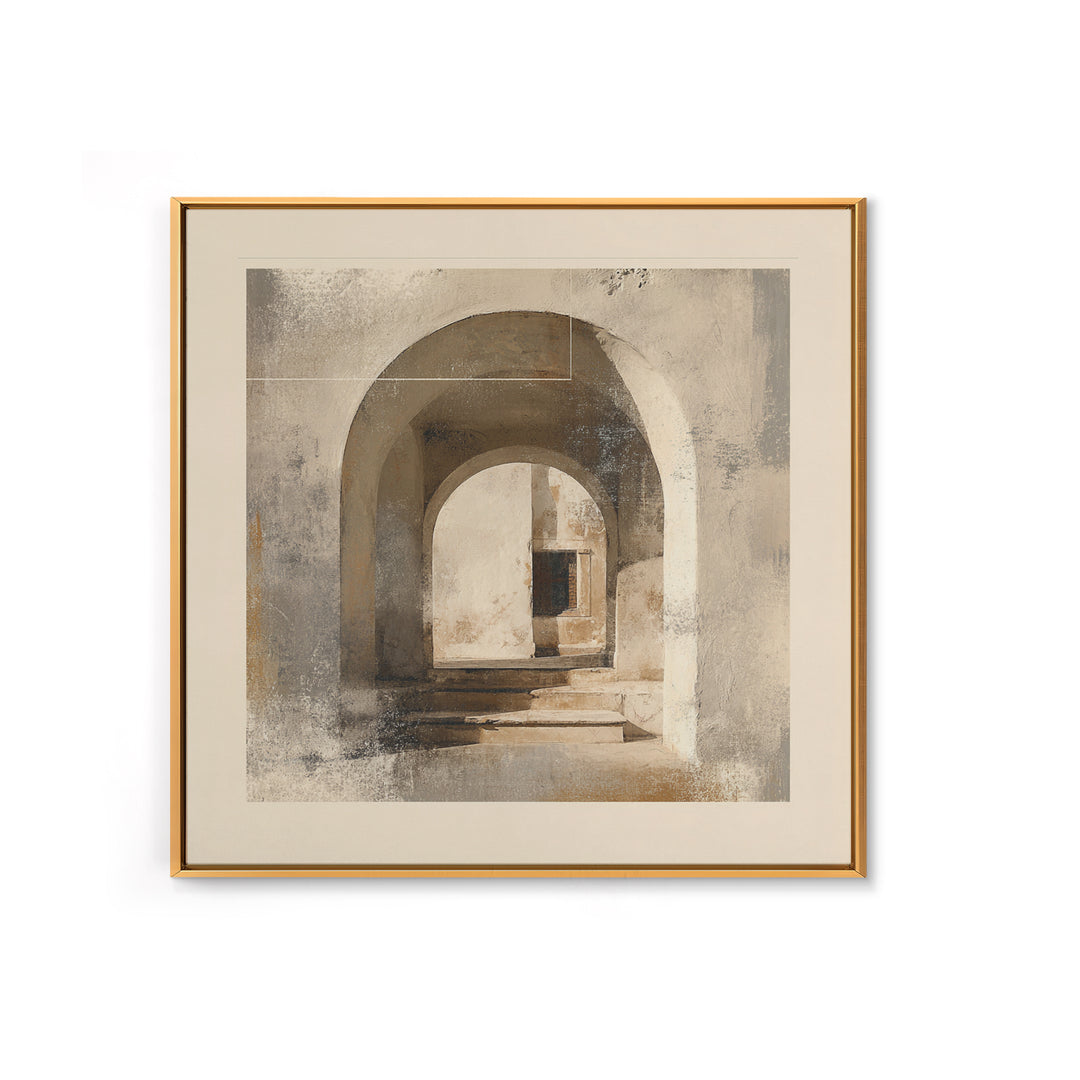 Architectural Arch Study Framed Canvas Print, Above Sofa Art, Minimalist Wall Art, Living Room Decor, Abstract Art, Statement, ASA-1x1-57