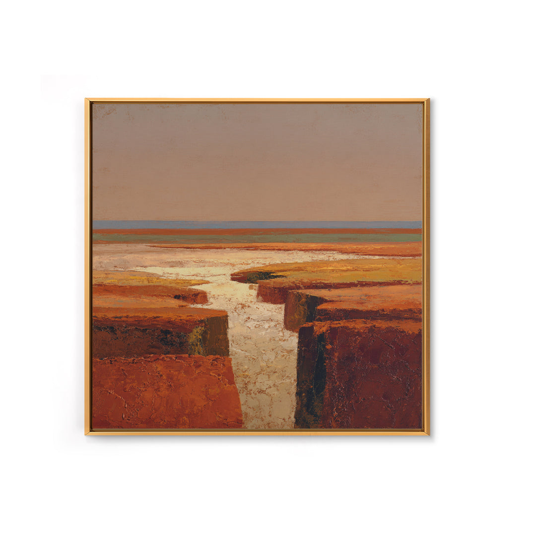 Abstract Canyon Landscape Framed Canvas Print, Above Sofa Art, Living Room Decor, Oil Painting, Statement 007, Set of Prints, ASA-1x1-7