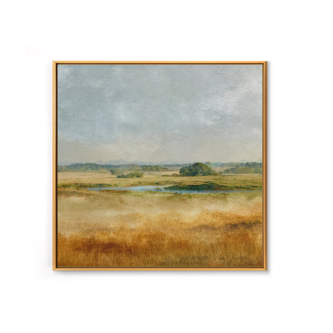 Wide Olive and Beige Meadow Panorama Canvas Print, Above Sofa Art, Bauhaus Print, Living Room Decor, Fine Art, Statement, ASA-1x1-82