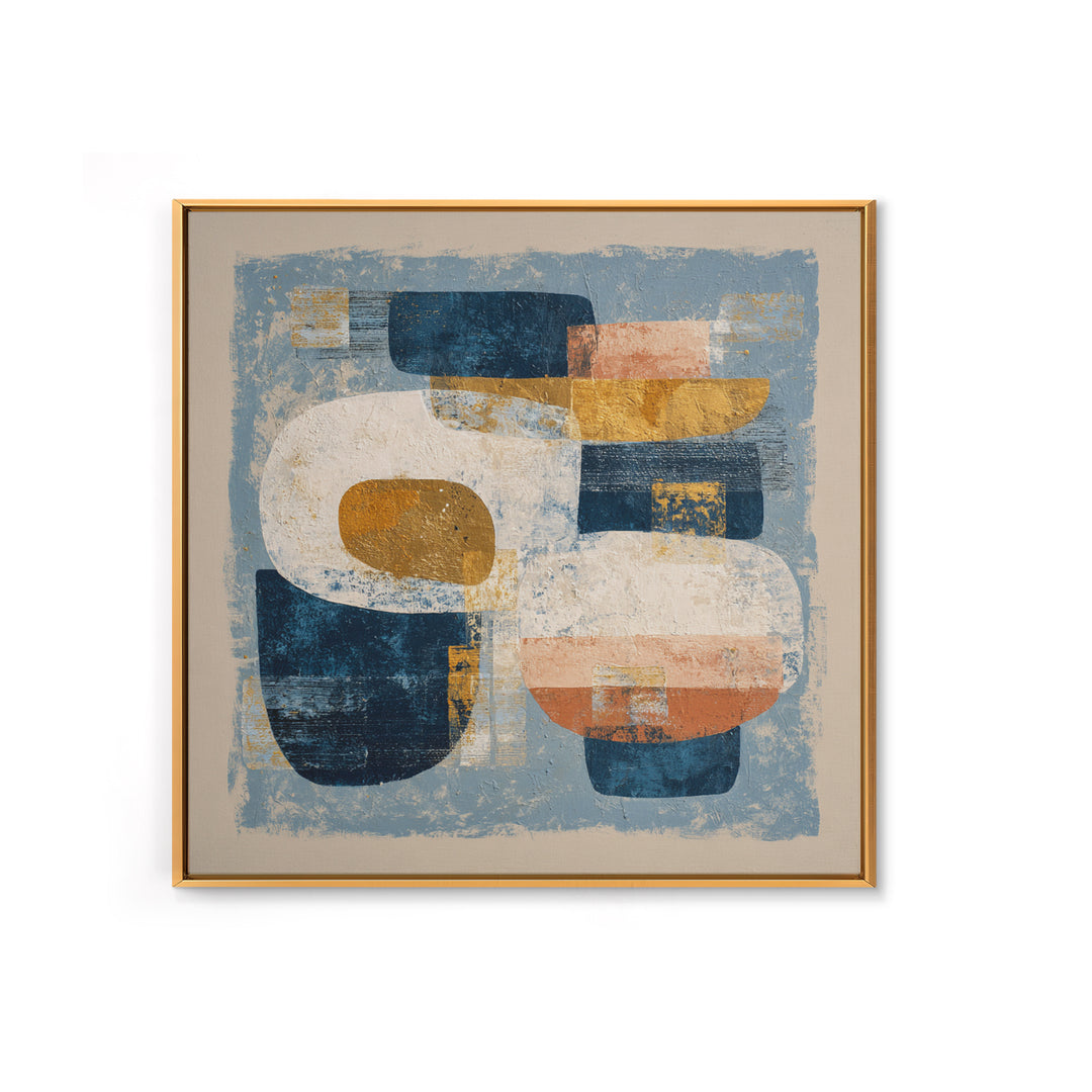 Bold Navy and Ivory Abstract Brushwork Canvas Print, Above Sofa Art, Japandi Wall Art, Living Room Decor, Fine Art, Statement, ASA-1x1-90