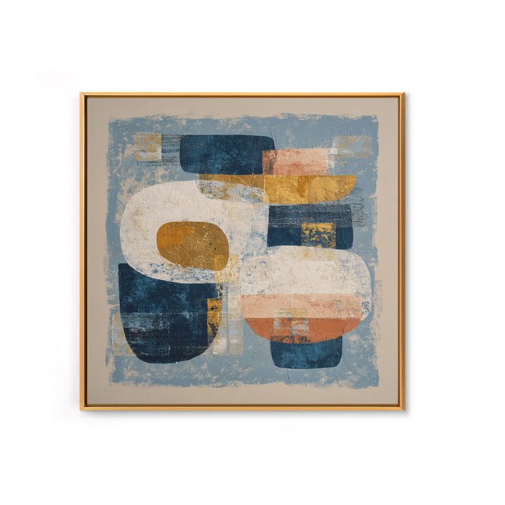 Bold Navy and Ivory Abstract Brushwork Canvas Print, Above Sofa Art, Japandi Wall Art, Living Room Decor, Fine Art, Statement, ASA-1x1-90