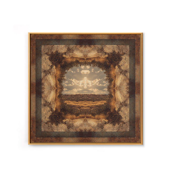 Desert Mesa Panorama Canvas Print, Above Sofa Art, Bauhaus Print, Living Room Decor, Fine Art, Statement, Textured Painting, ASA-1x1-92