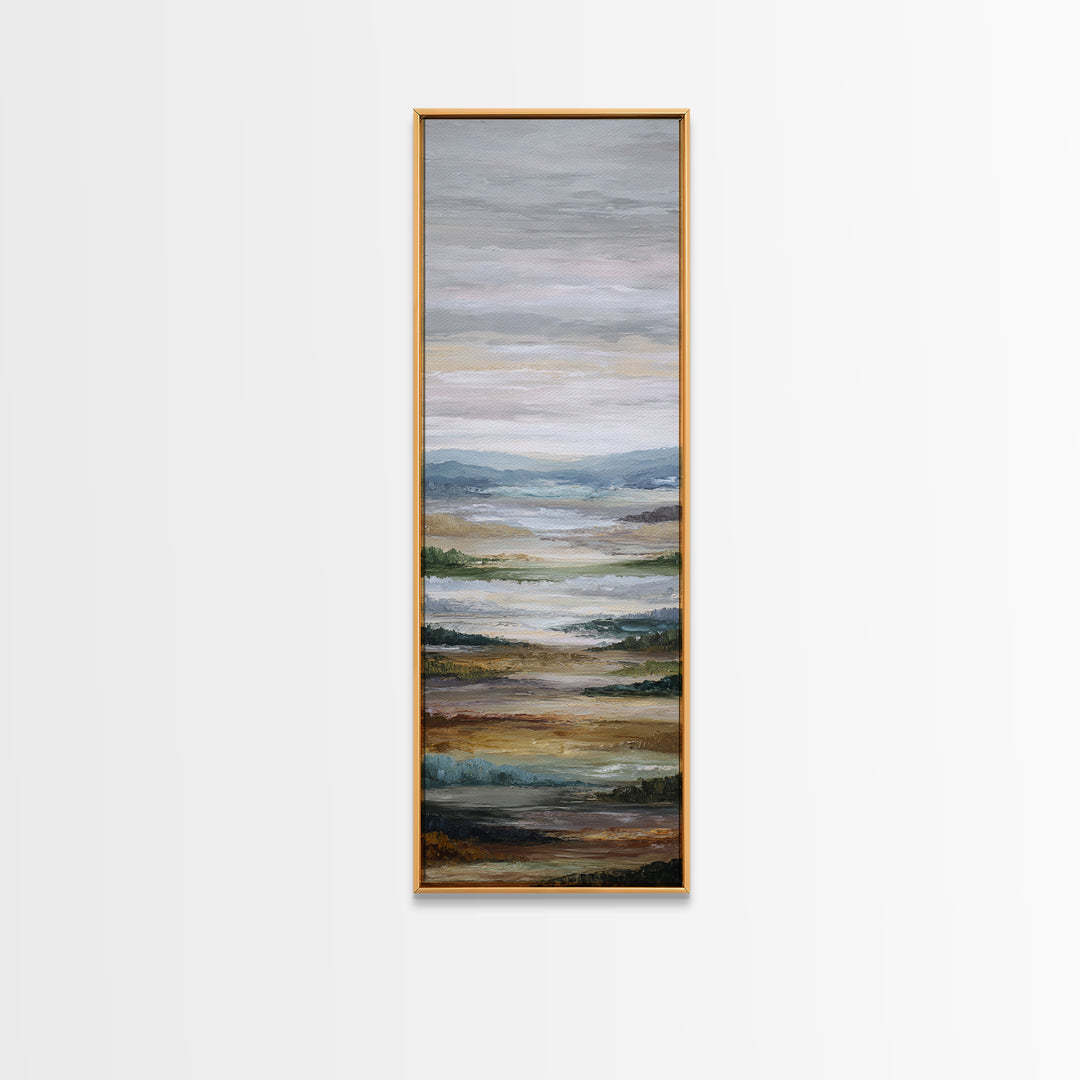 Oversized Abstract Landscape Canvas Print, Above Sofa Art, Bauhaus Print, Living Room Decor, Oil Painting, Statement, ASA-1x3-13