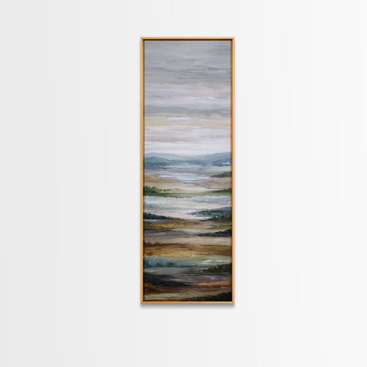 Oversized Abstract Landscape Canvas Print, Above Sofa Art, Bauhaus Print, Living Room Decor, Oil Painting, Statement, ASA-1x3-13
