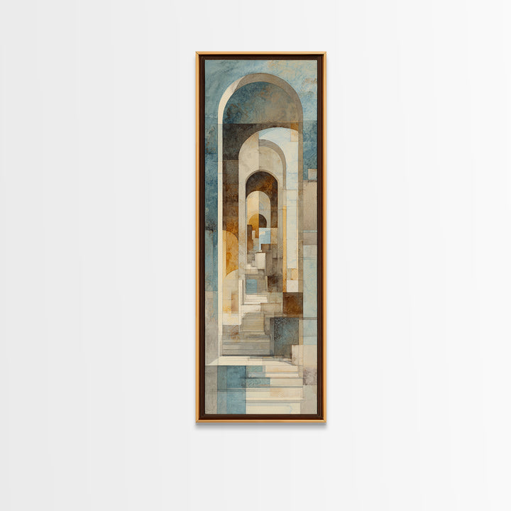 Architectural Arch Study Canvas Print, Above Sofa Art, Japandi Wall Art, Living Room Decor, Watercolor Art, Statement, ASA-1x3-21