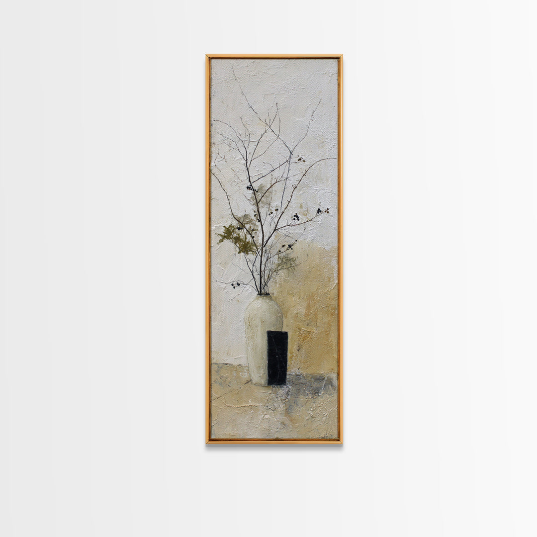 Large Neutral Still Life Canvas Print, Above Sofa Art, Living Room Wall Art, Living Room Decor, Watercolor Art, Statement, ASA-1x3-26