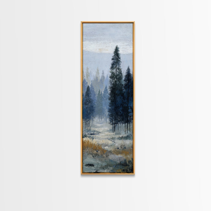 Modern Scandinavian Forest Canvas Print, Above Sofa Art, Luxury Decor, Living Room Decor, Fine Art, Statement, Canvas Wall Art, ASA-1x3-27