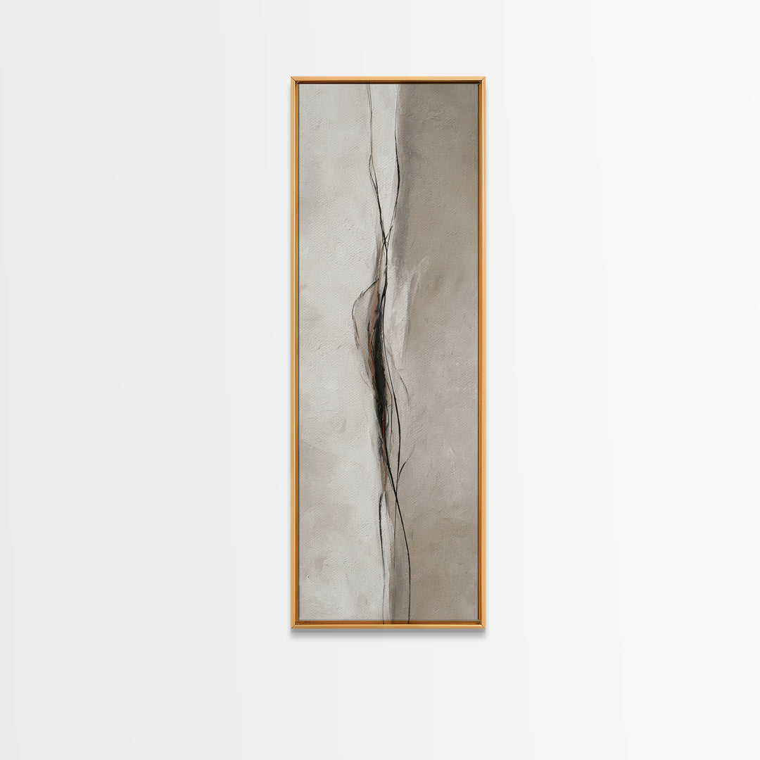 Minimal Black Ink Composition Canvas Print, Above Sofa Art, Statement Artwork, Living Room Decor, Fine Art, Statement, ASA-1x3-44