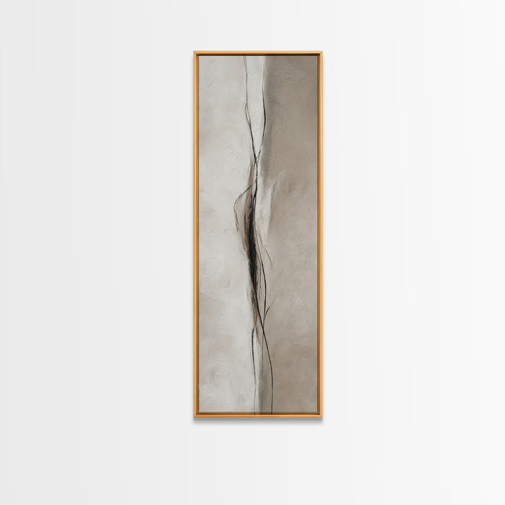 Minimal Black Ink Composition Canvas Print, Above Sofa Art, Statement Artwork, Living Room Decor, Fine Art, Statement, ASA-1x3-44