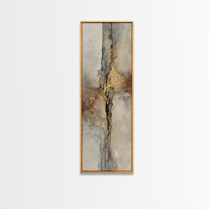 Textured Plaster Abstract Framed Canvas Print, Above Sofa Art, Minimalist Decor, Living Room Decor, Abstract Art, Statement, ASA-1x3-47