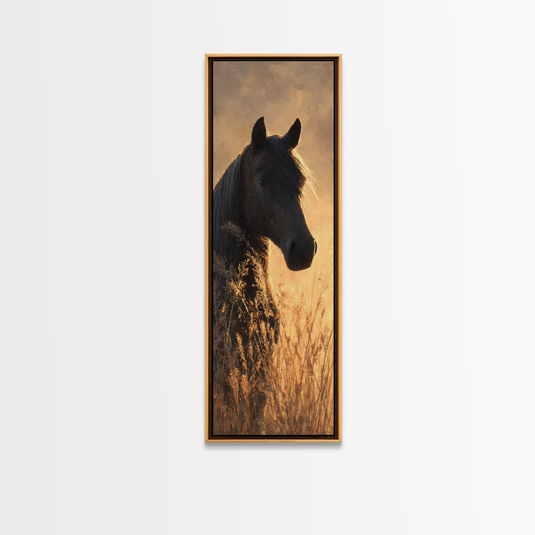 Statement Horse Silhouette Canvas Print, Above Sofa Art, Bedroom Wall Art, Living Room Decor, Fine Art, Statement, Wall Decor, ASA-1x3-49