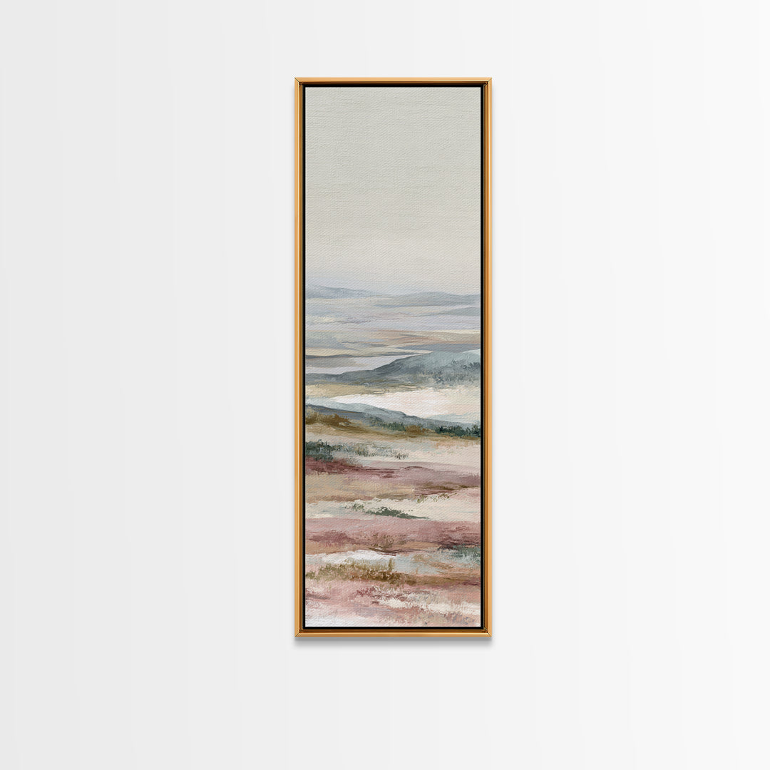 Sunlit Rolling Hills Framed Canvas Print, Above Sofa Art, Coastal Decor, Living Room Decor, Fine Art, Statement, Luxury Decor, ASA-1x3-53