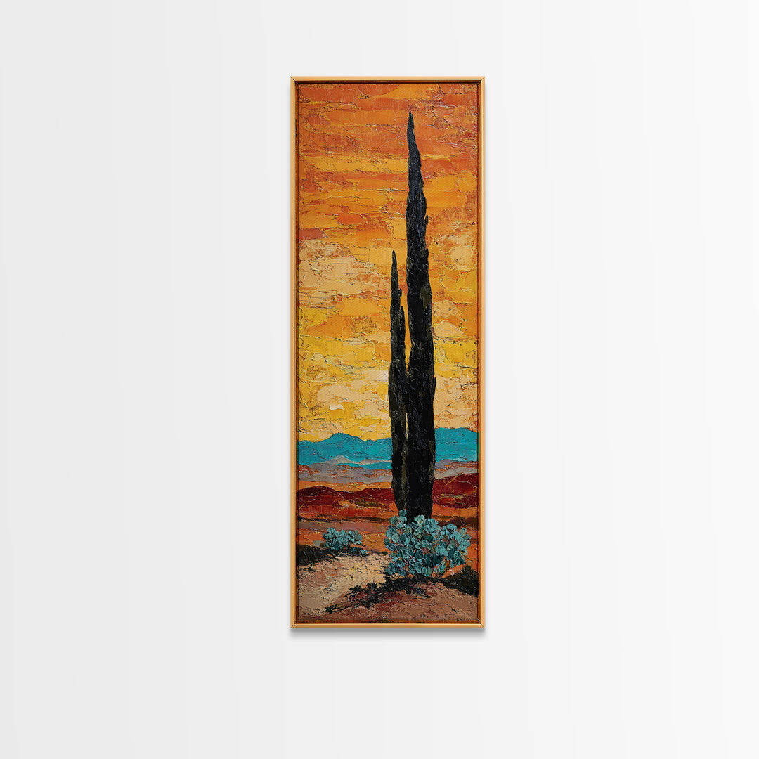 Desert Mesa Panorama Canvas Print, Above Sofa Art, Contemporary Art, Living Room Decor, Fine Art, Statement, Boho Wall Art, ASA-1x3-56