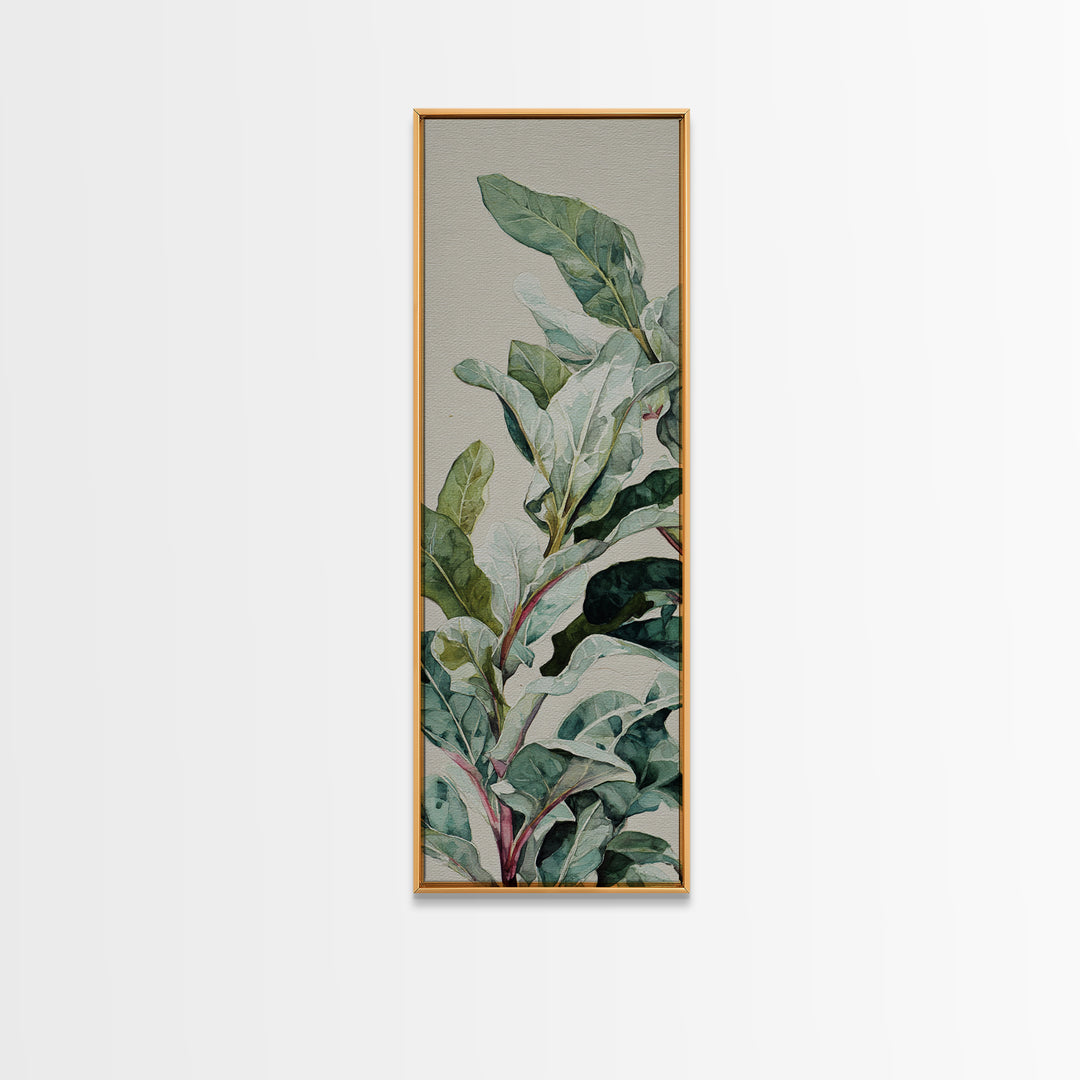 Large Botanical Leaves Canvas Print, Above Sofa Art, Modern Art, Living Room Decor, Fine Art, Statement, Art Print, ASA-1x3-57