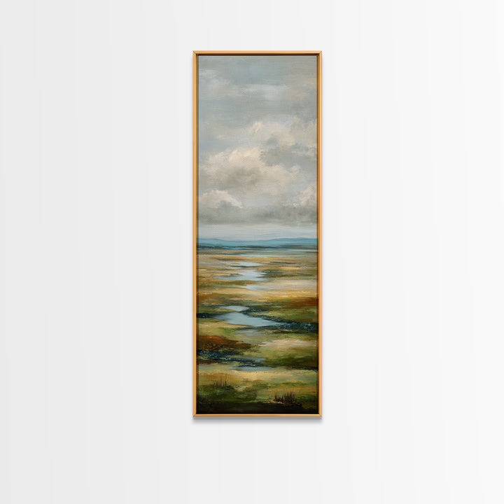 Oversized Abstract Landscape Framed Canvas Print, Above Sofa Art, Modern Decor, Living Room Decor, Fine Art, Statement, ASA-1x3-61