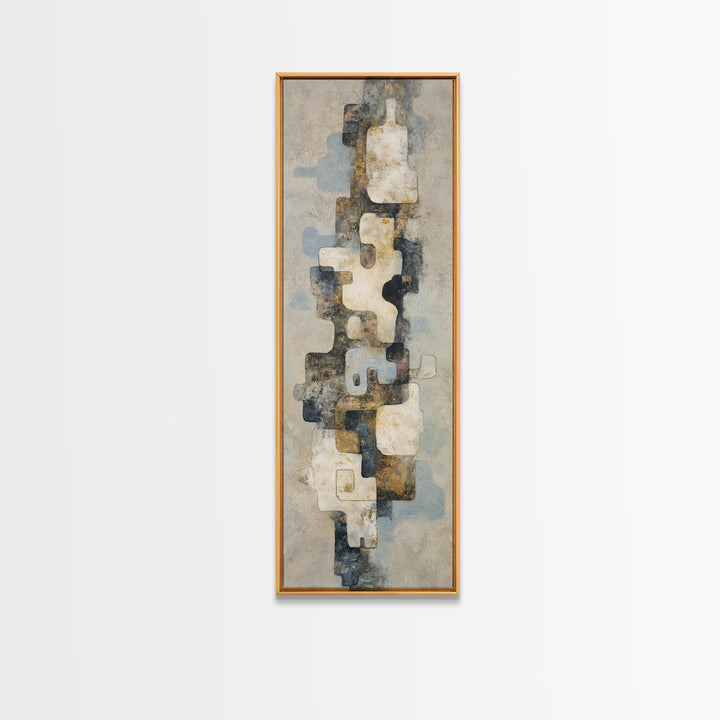 Large Modern Organic Shapes Framed Canvas Print, Above Sofa Art, Modern Art, Living Room Decor, Fine Art, Statement, Art Print, ASA-1x3-62