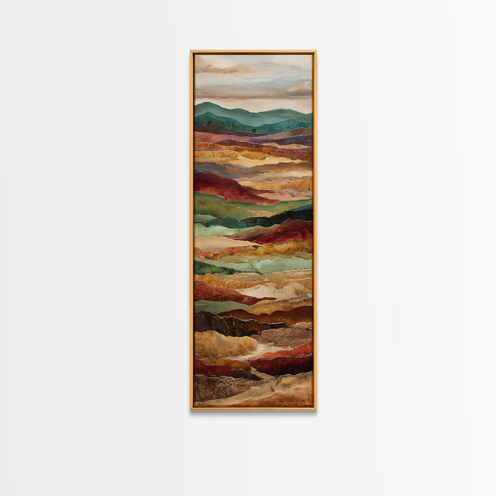Abstract Canyon Landscape Canvas Print, Above Sofa Art, Living Room Decor, Watercolor Art, Statement 367, Set of Prints, ASA-1x3-67