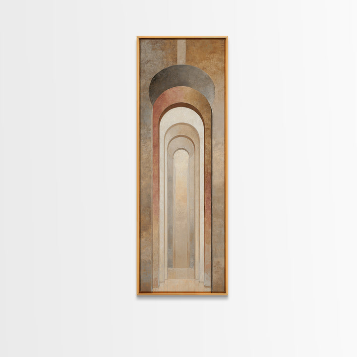 Architectural Arch Study Framed Canvas Print, Above Sofa Art, Botanical Wall Art, Living Room Decor, Oil Painting, Statement, ASA-1x3-69