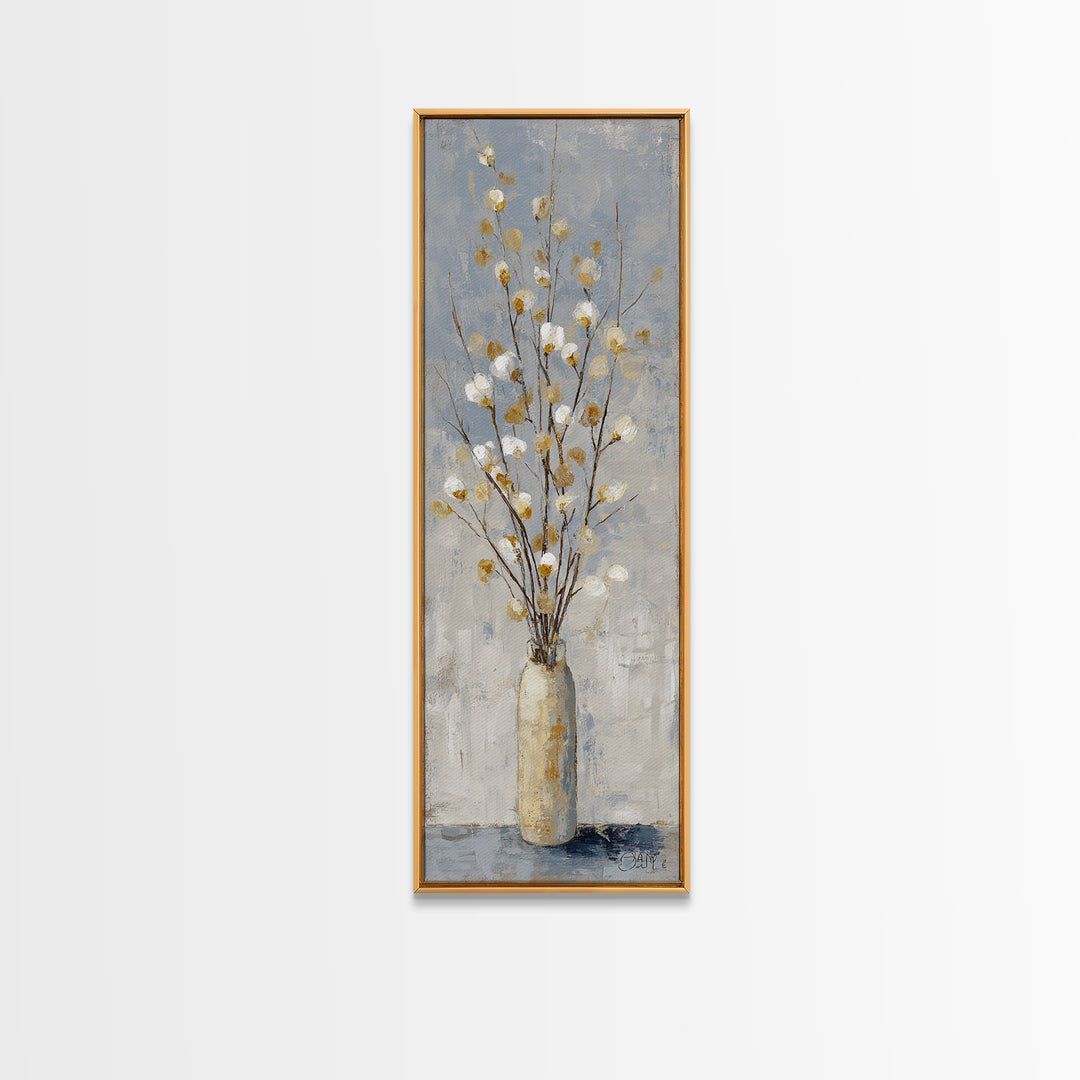 Large Neutral Still Life Framed Canvas Print, Above Sofa Art, Japandi Wall Art, Living Room Decor, Watercolor Art, Statement, ASA-1x3-74