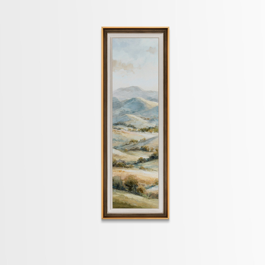 Sunlit Rolling Hills Canvas Print, Above Sofa Art, Wall Decor, Living Room Decor, Fine Art, Statement, Contemporary Art, ASA-1x3-77