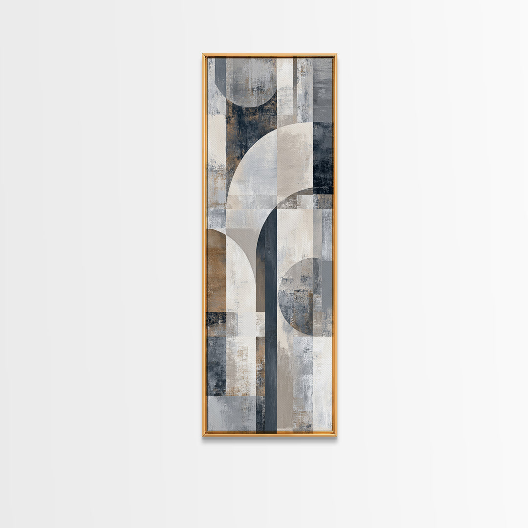 Luxury Monochrome Stone Composition Framed Canvas Print, Above Sofa Art, Canvas Wall Art, Living Room Decor, Statement, ASA-1x3-79