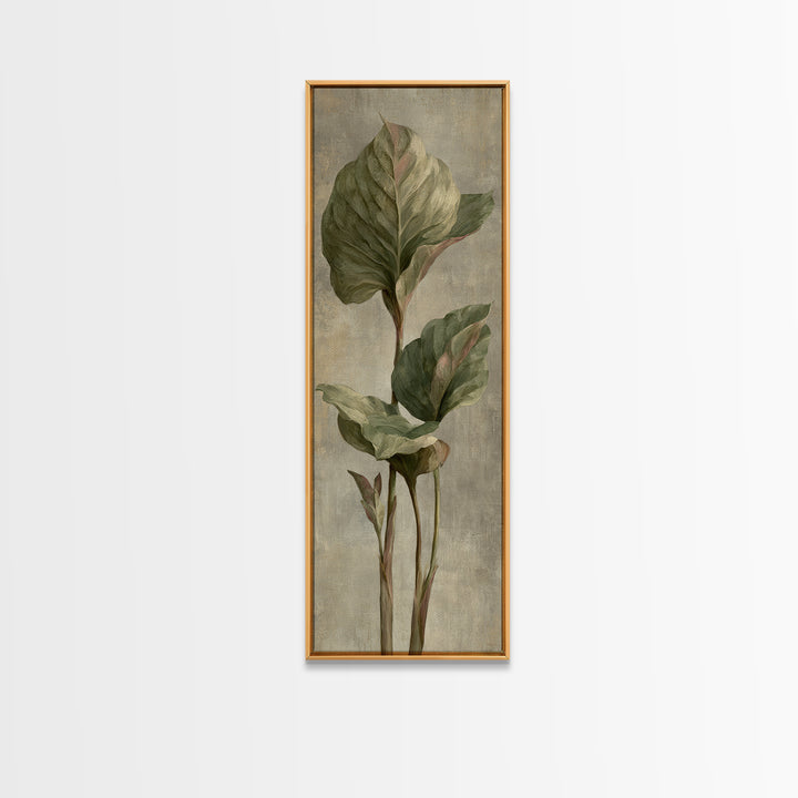 Large Botanical Leaves Canvas Print, Above Sofa Art, Framed Wall Art, Living Room Decor, Statement, Living Room Wall Art, ASA-1x3-81